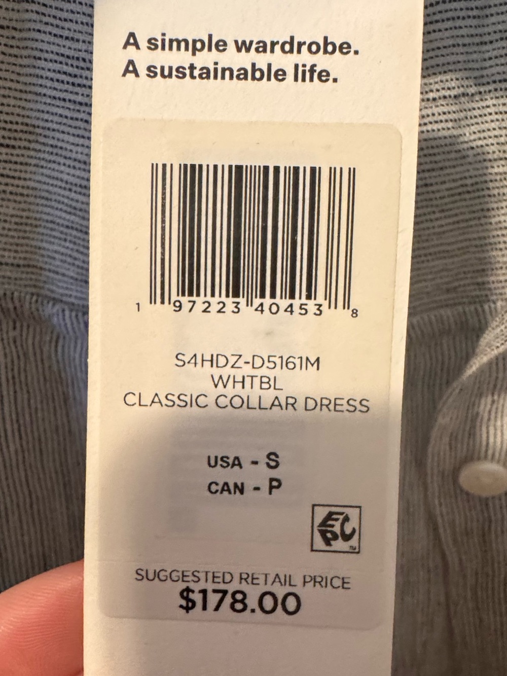 NWT Eileen Fisher 100% Linen Gray Classic Collar Dress - Picture 2 of 5
